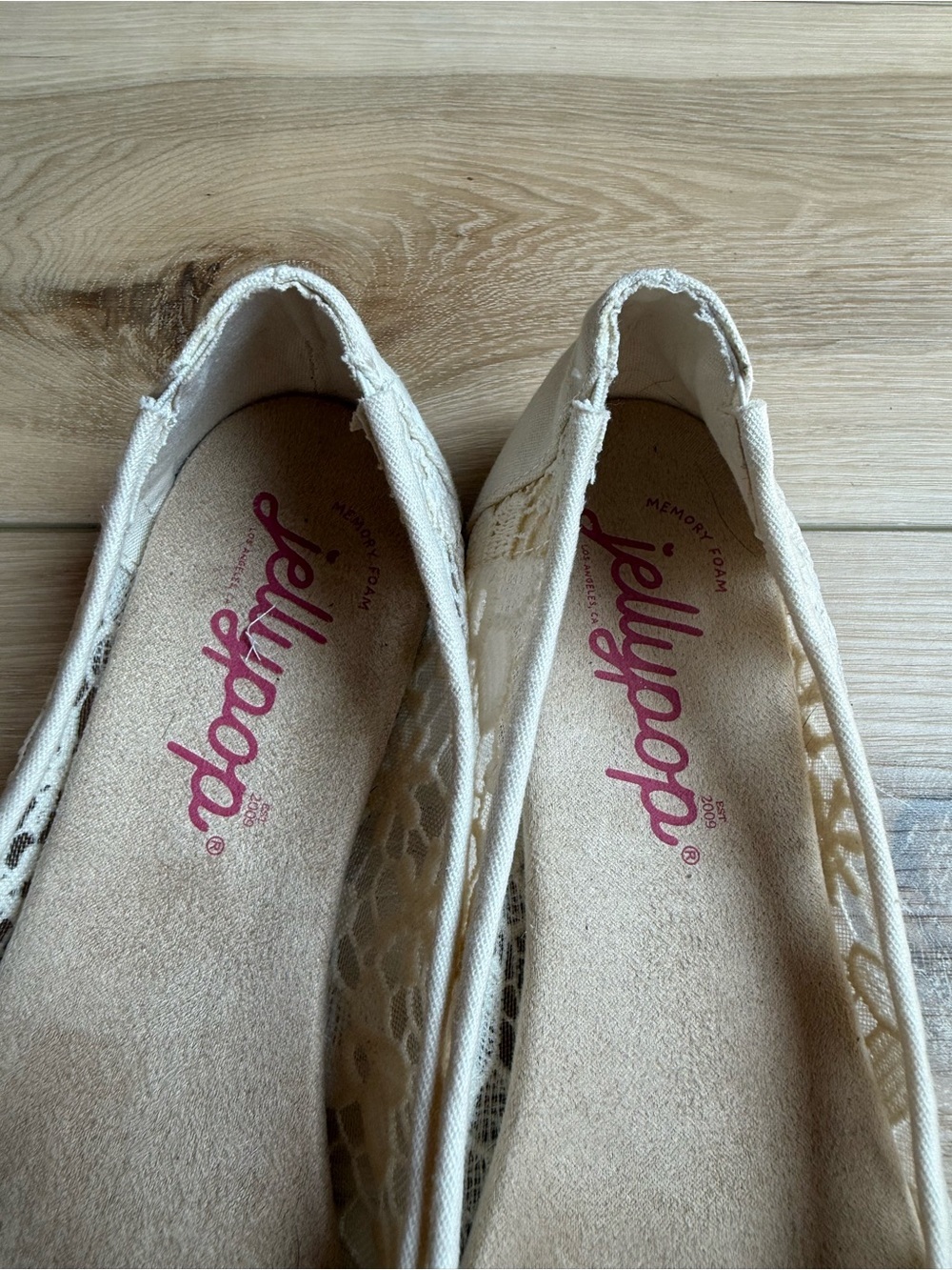 Jellypop White Lace Floral Slip-On Ballet Flats Memory Foam Women's 9M - Picture 5 of 8